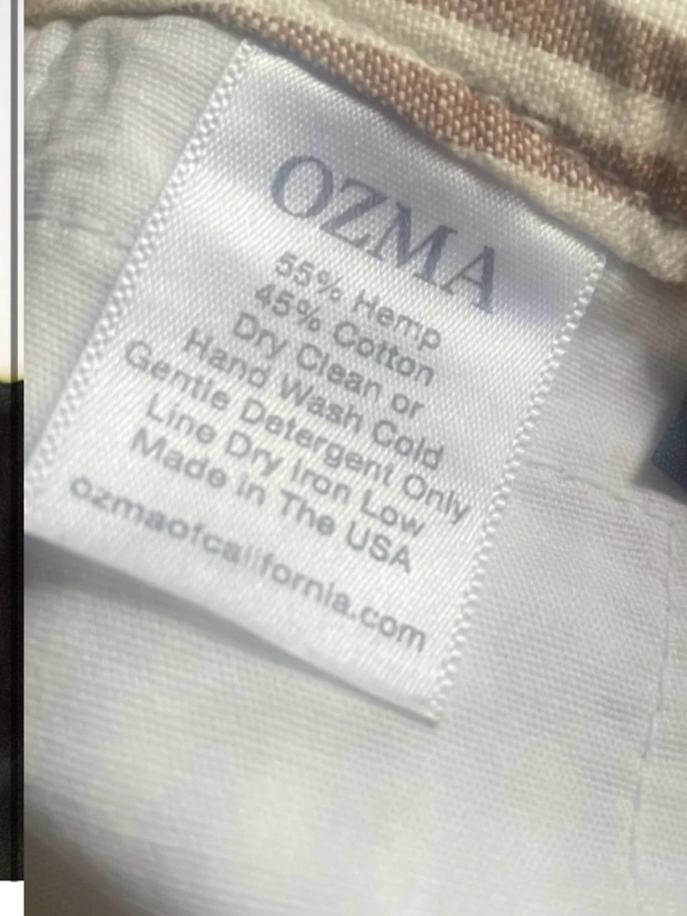 OZMA camp shorts in brown stripe linen medium - Picture 6 of 8